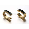 Boucles d&#39;oreilles rondes noires pour femmes, boucles d&#39;oreilles en or avec diamants